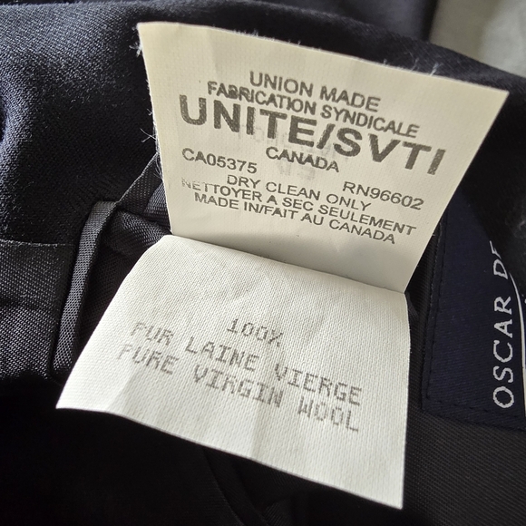 Oscar De La Renta 100% Wool Men's Navy Blazer Made In Canada - Picture 8 of 8